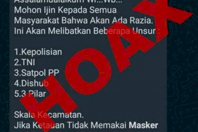 TIDAK BENAR, KABAR DENDA 250 RIBU BAGI WARGA TIDAK BERMASKER