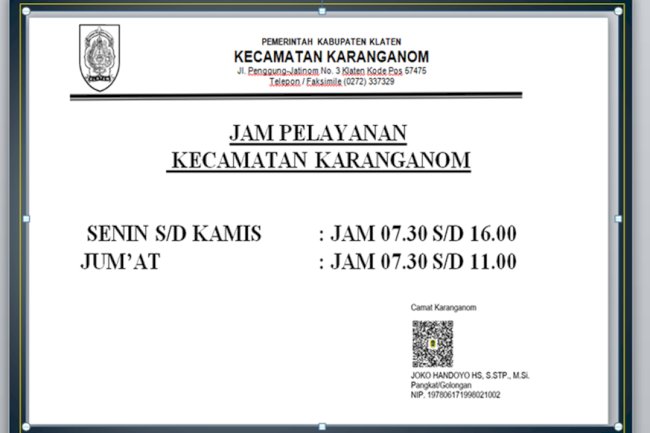 Jam Pelayanan