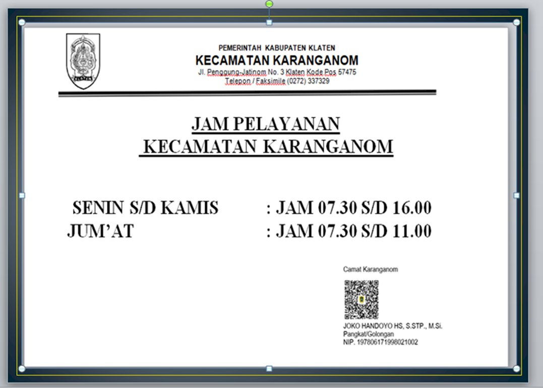 Jam Pelayanan